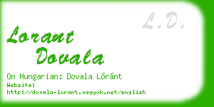 lorant dovala business card
